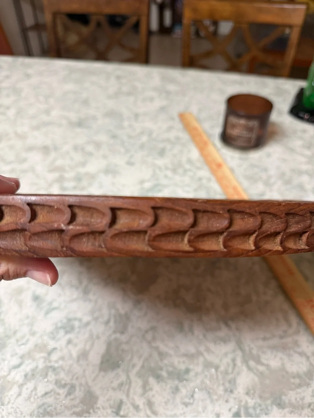 Hand-Carved Wooden Serving Tray